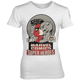 Dámske tričko Marvel Comics - Vintage Super Heroes (Biele)