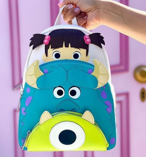 Mini batoh Loungefly - Disney - Pixar - Monsters Inc. Boo Mike Sully