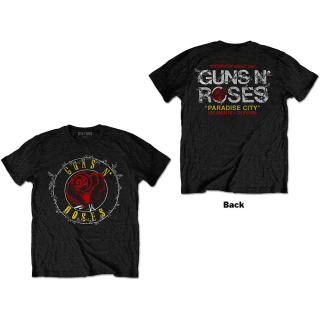 Tričko Guns N' Roses - Rose Circle Paradise City (Back Print)
