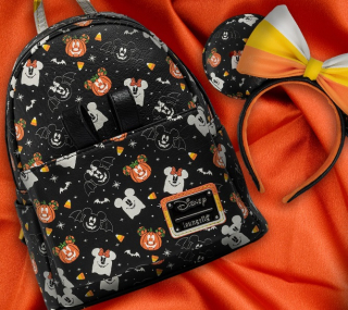Mini batoh s čelenkou Loungefly - Disney - Minnie Mouse - Spooky Halloween