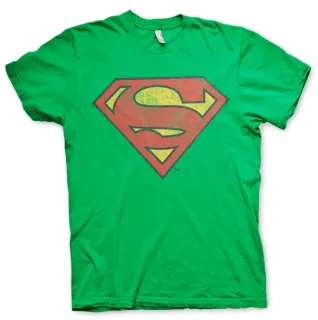 Tričko Superman - Washed shield (Zelené)
