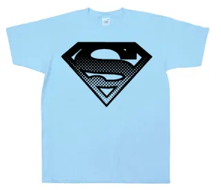 Tričko Superman - Halftone Shield (Bledo-modré)