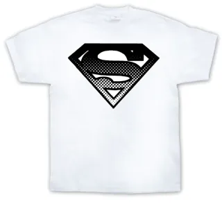 Tričko Superman - Halftone Shield (Biele)