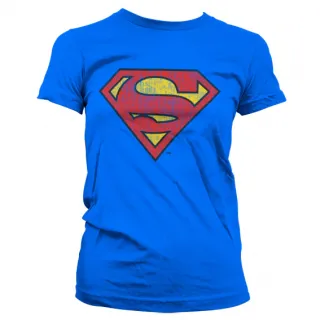 Dámske tričko Superman - Washed shield (Modré)