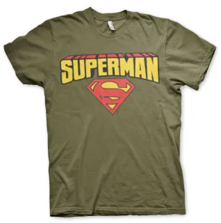 Tričko Superman - Blockletter Logo (Zelené)