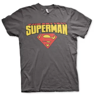 Tričko Superman - Blockletter Logo (Šedé)