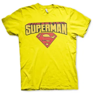 Tričko Superman - Blockletter Logo (Žlté)