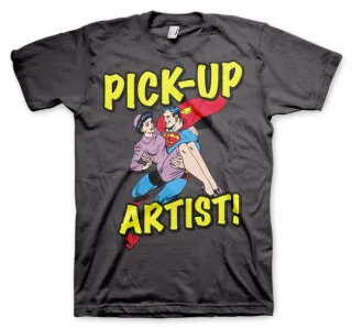 Tričko Superman - Pick-Up Artist (Šedé)
