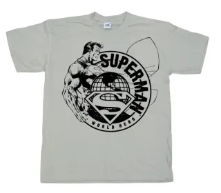 Tričko Superman - World Hero Sketch (Khaki)