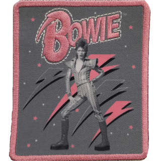 Malá nášivka David Bowie - Pink Flash Woven Logo