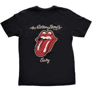 Tričko The Rolling Stones - Sixty Plastered Tongue (Suede Applique)