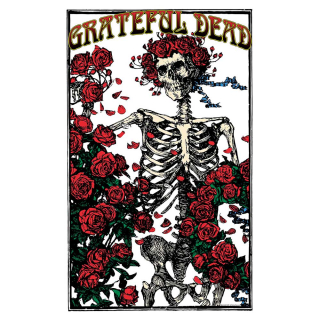 Textilný plagát Grateful Dead - Skeleton & Rose