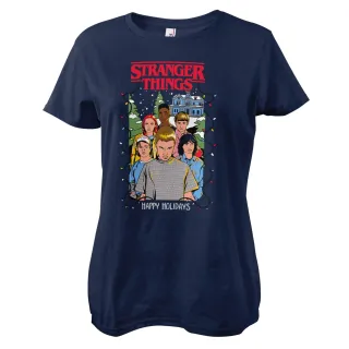 Dámske tričko Stranger Things - Happy Holidays