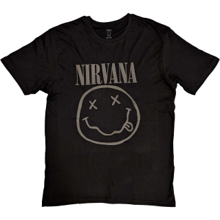 Tričko Nirvana - Black Smiley (3D potlač)
