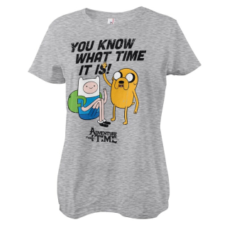 Dámske tričko Adventure Time - It's Adventure Time (sivé)