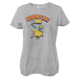 Dámske tričko Adventure Time - Washed (sivé)