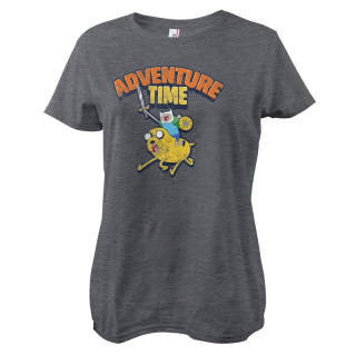 Dámske tričko Adventure Time - Washed (šedé)