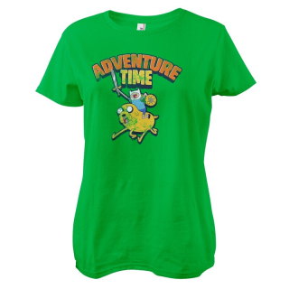 Dámske tričko Adventure Time - Washed (zelené)
