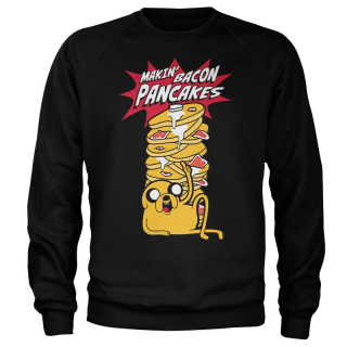 Sweatshirt Adventure Time - Makin' Bacon Pancakes (čierny)