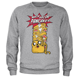 Sweatshirt Adventure Time - Makin' Bacon Pancakes (sivý)