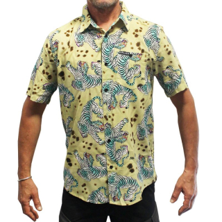 Pánska košeľa s krátkym rukávom Sullen - Turquoise Tiger