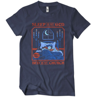 Tričko Steven Rhodes - Sleep Is My God - Bed Is My Church (Modré)