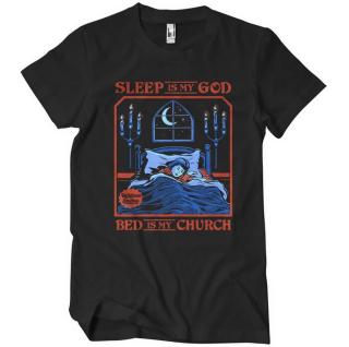 Tričko Steven Rhodes - Sleep Is My God - Bed Is My Church (Čierne)