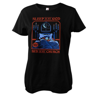 Dámske tričko Steven Rhodes - Sleep Is My God - Bed Is My Church (Čierne)