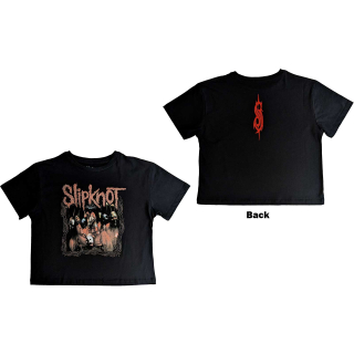Dámske crop top tričko Slipknot - Band Frame (Back Print)