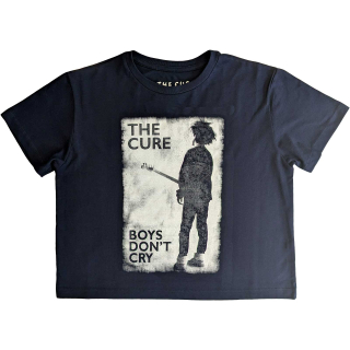 Dámske crop top tričko The Cure - Boys Don't Cry B&W