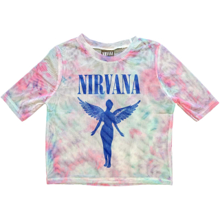 Sieťovaný crop top Nirvana - Angelic Blue Mono