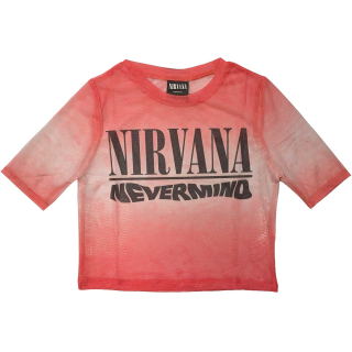 Sieťovaný crop top Nirvana - Nevermind Wavy Logo
