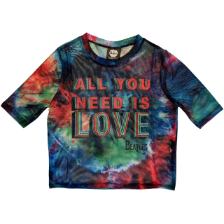 Sieťovaný crop top The Beatles - All You Need Is Love