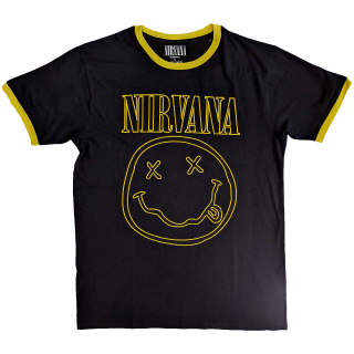 Eco ringer tričko Nirvana - Outline Happy Face