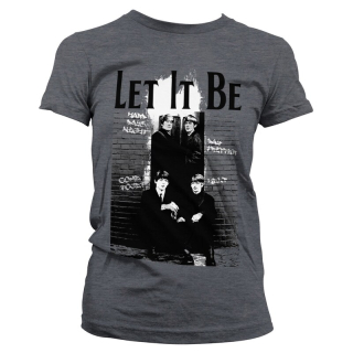 Dámske tričko The Beatles - Let It Be (tmavo-sivé)