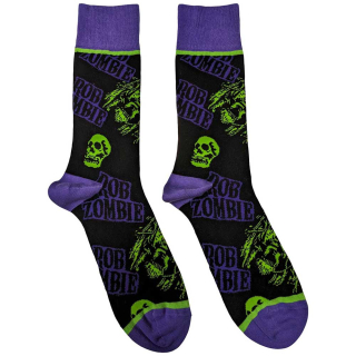 Ponožky Rob Zombie - Skull Face Green/Purple