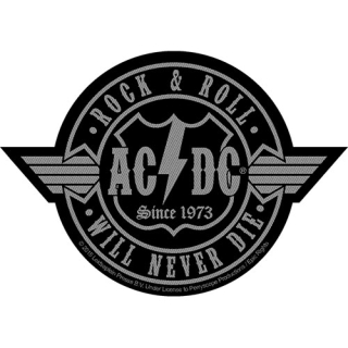 Malá nášivka AC/DC - Rock N Roll Will Never Die Cut-Out