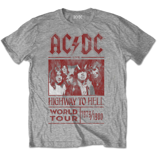 Tričko AC/DC - Highway to Hell World Tour 1979/1980 (Šedé)