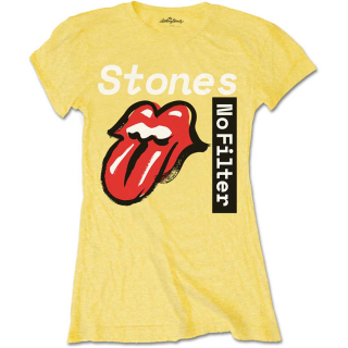 Dámske tričko The Rolling Stones - No Filter Text (žlté)