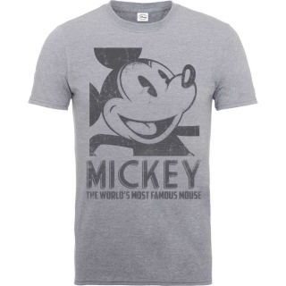 Tričko Mickey Mouse - Most Famous, grey
