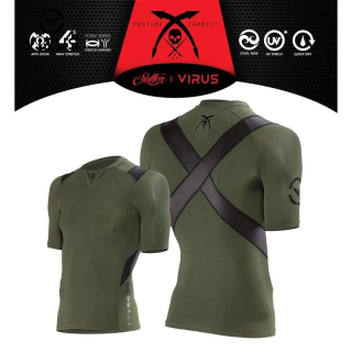 Pánske tričko Sullen Clothing X Virus Compression - Posture Correct (Zelené)