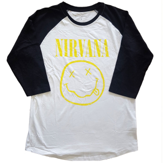 Raglan tričko Nirvana - Yellow Happy Face