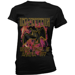 Dámske tričko Led Zeppelin - Black Flames