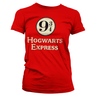 Dámske tričko Harry Potter - Hogwarts Express Platform 9 - 3/4 (Červené)