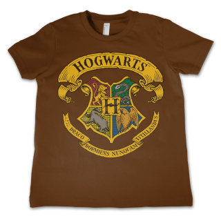 Detské tričko Harry Potter - Hogwarts Crest (Hnedé)