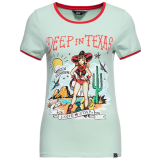 Dámske ringer tričko Queen Kerosin - Deep In Texas Mint