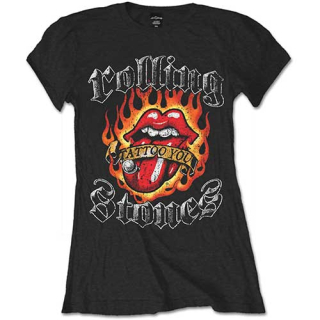 Dámske tričko The Rolling Stones - Flaming Tattoo Tongue