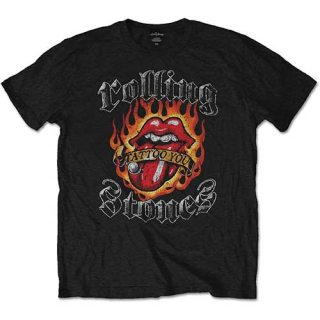 Tričko The Rolling Stones - Flaming Tattoo Tongue