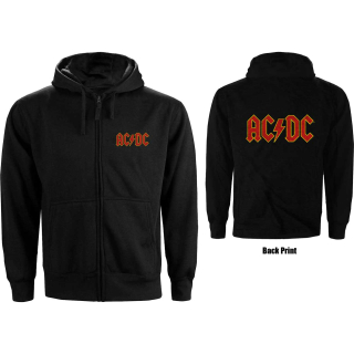 Mikina so zipsom AC/DC - Logo (čierna)