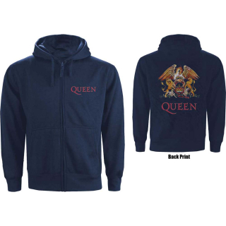 Mikina so zipsom Queen - Classic Crest (modrá)